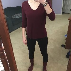 Maroon V Neck Sweater